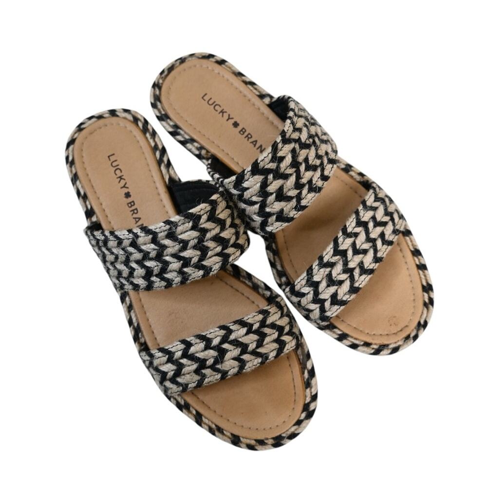 Lucky Brand Womens 6.5 Decime Two Band Jute Slide Sandal - Picture 2 of 11